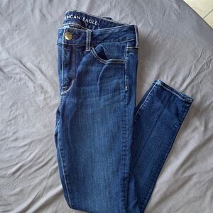 American Eagle Outfitters Women's Dark Blue Skinny Jeans